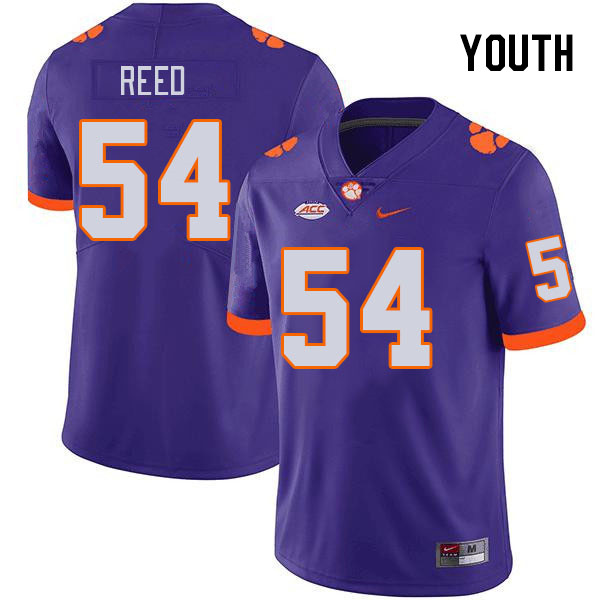Youth Clemson Tigers Ian Reed #54 College Purple NCAA Authentic Football Stitched Jersey 23ZK30BR